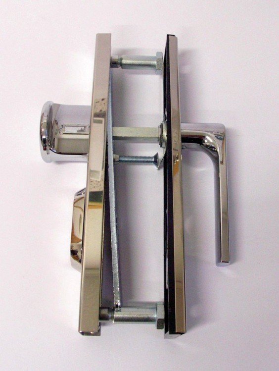 Kování bezpečnostní R1 klika/madlo H 72 mm vložka chrom nerez 0100 s překrytím (R R172MBV) - Kliky, okenní a dveřní kování, panty Kování dveřní Kování dveřní bezpečnostní